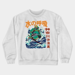 Great Wave Samurai Kanji Crewneck Sweatshirt